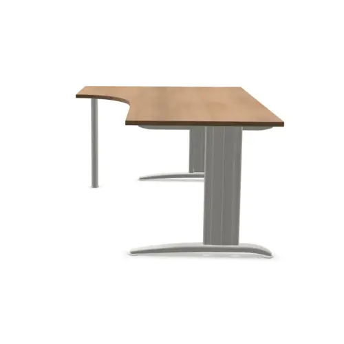 Bureau BUENOS AIRES compact retour à gauche noyer/alu, L180