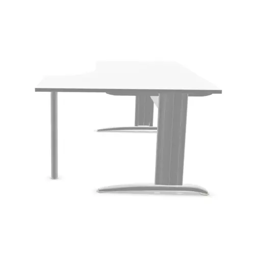 Bureau BUENOS AIRES compact retour &agrave; droite blanc/blanc, L180 