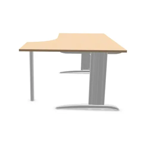 Bureau BUENOS AIRES compact retour à droite hêtre/blanc, L180