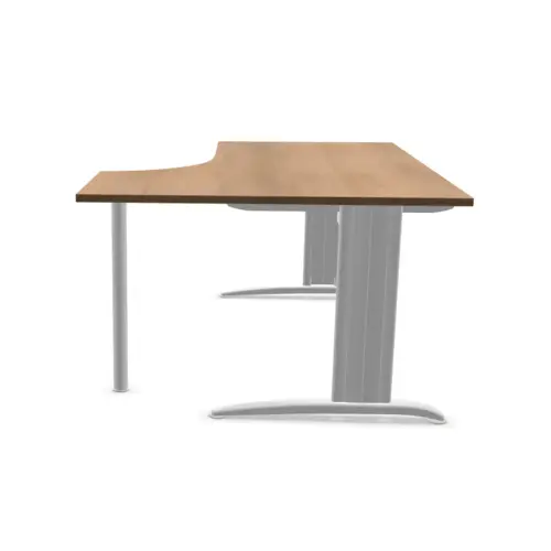Bureau BUENOS AIRES compact retour à droite noyer/blanc, L180