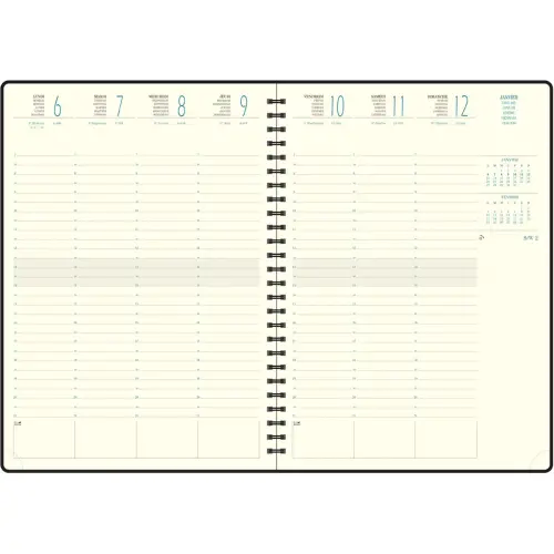 Agenda semainier  Swan - 21x29,7cm - Bleu p&eacute;trole - Janvier &agrave; d&eacute;cembre - EXACOMPTA 