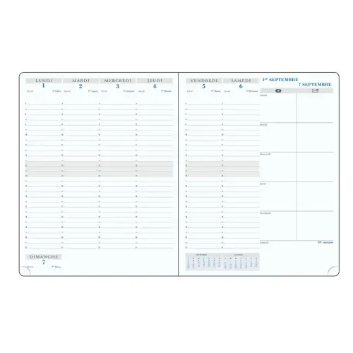 Agenda semainier Winner - 21x27cm - Noir - Septembre à septembre - EXACOMPTA