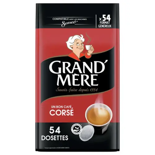 54 Dosettes de café pour machine Senseo - Corsé - GRAND'MERE