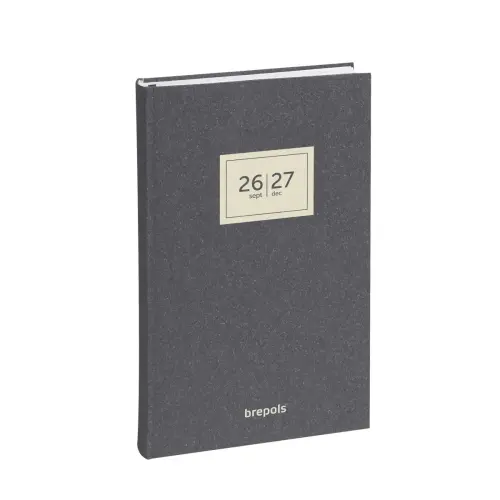 Agenda journalier Essenz - 13,5x20,8 cm - Anthracite - Septembre à septembre - BREPOLS