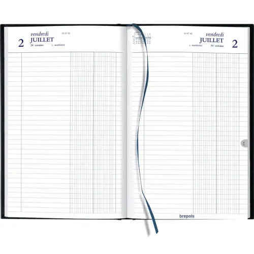 Agenda journalier banque 2 volumes - 17x27cm - Noir - Janvier à décembre - BREPOLS