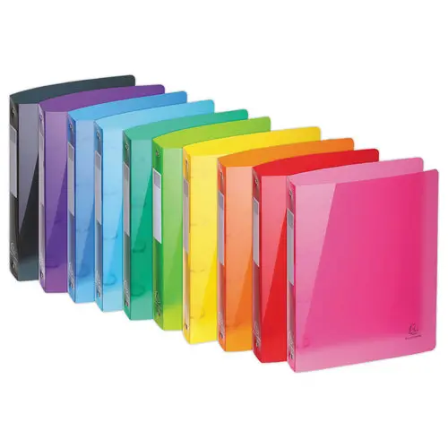 10 Classeurs 4 anneaux transparent - Dos 4 cm - EXACOMPTA 
