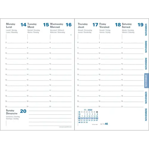 Agenda semainier AFFAIRES COLOR ML Ella - 10x15 cm - Beige - Décembre à décembre - QUO VADIS