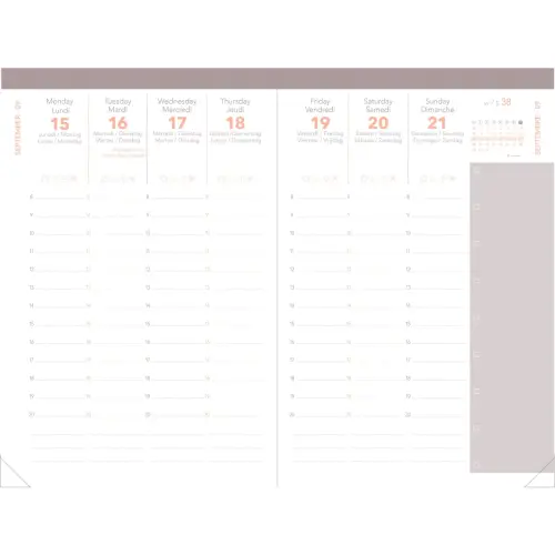 Agenda semainier QuoVadis MINISTRE COLOR ML Pastel - 16x24 - Vanille 