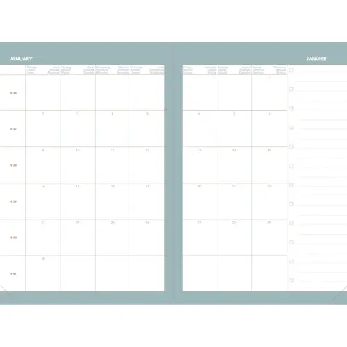 Agenda semainier QuoVadis MINISTRE COLOR ML Pastel - 16x24 - Vanille 