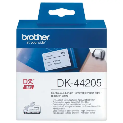Ruban BROTHER DK44205 62mm Noir/Blanc