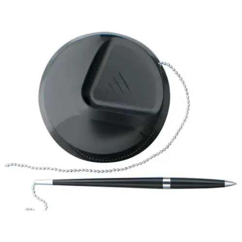 Stylo bille sur socle - noir 