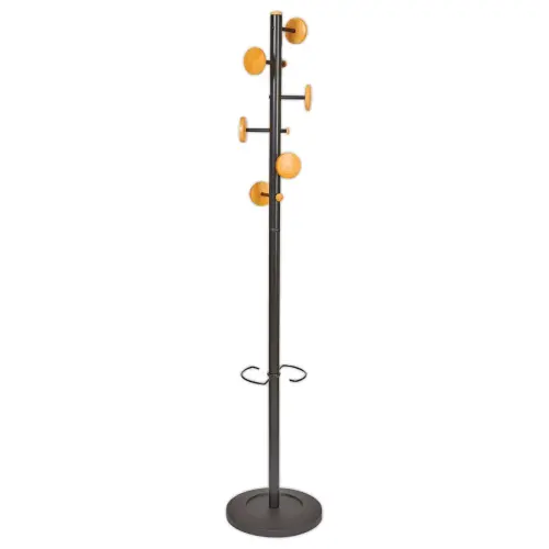 Portemanteau 6 pat&egrave;res bois MUSIC - Noir - ALBA 
