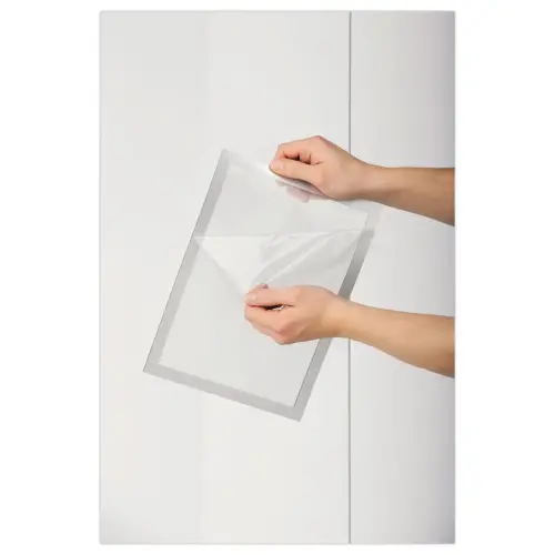 2 Cadres vitrostatiques surfaces vitrées Duraframe Sun - A4 - Gris - DURABLE
