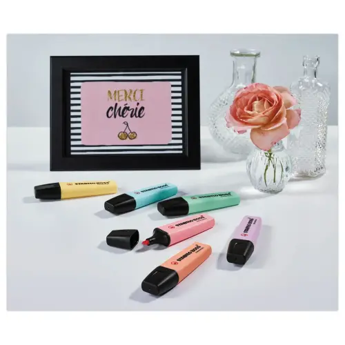 8 Surligneurs BOSS ORIGINAL Pastel - Pointe biseautée - Coloris assortis - STABILO