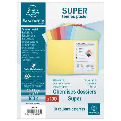 100 Chemises simples - 24x32 cm - Super 160 - EXACOMPTA 