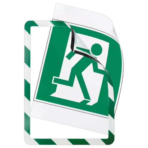 2 Pochettes d'affichage adhésives Security A4 Vert/blanc DJOIS
