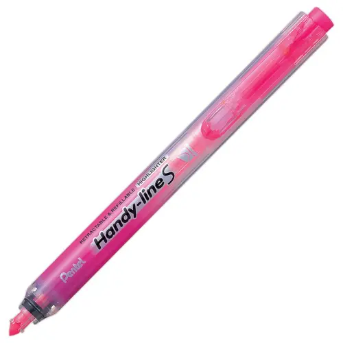 Surligneur r&eacute;tractable - pointe biseaut&eacute;e - rose - PENTEL 