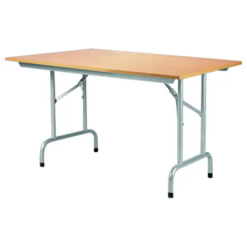 Table pliante Rico &ndash; 120 x 80 cm &ndash; H&ecirc;tre naturel et pieds aluminium 