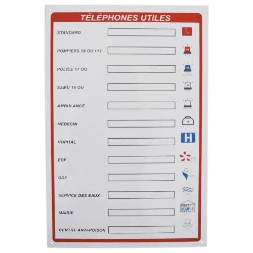 Panneau téléphones utiles - VISO