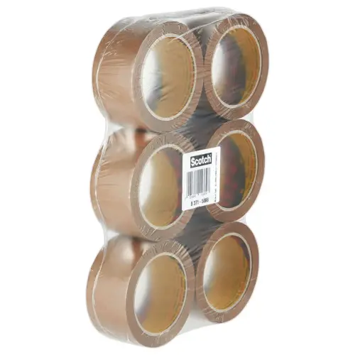 6 Rubans d'emballage 371 - Havane - 50 mm x 66 m - 3M SCOTCH