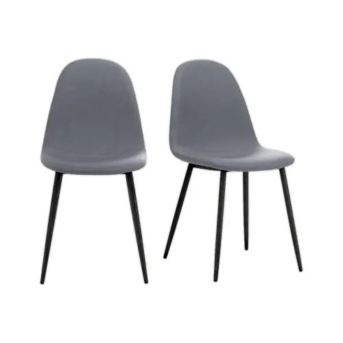 2 Chaises MUST H87 x P54 x L45 cm pied noir assise grise montées