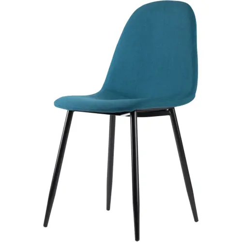 2 Chaises MUST H87 x P54 x L45 cm pied noir assise bleue