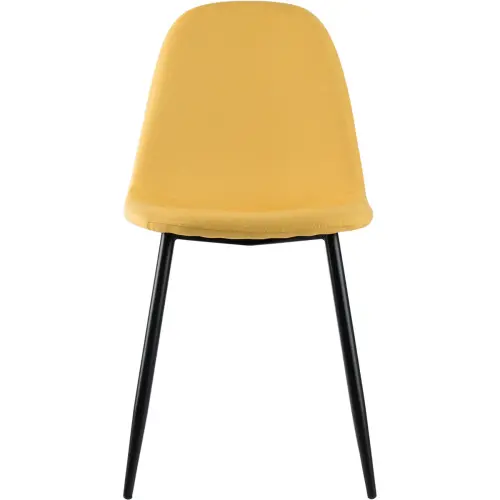 2 Chaises MUST H87 x P54 x L45 cm pied noir assise safran mont&eacute;es 