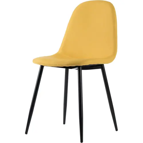 2 Chaises MUST H87 x P54 x L45 cm pied noir assise safran mont&eacute;es 