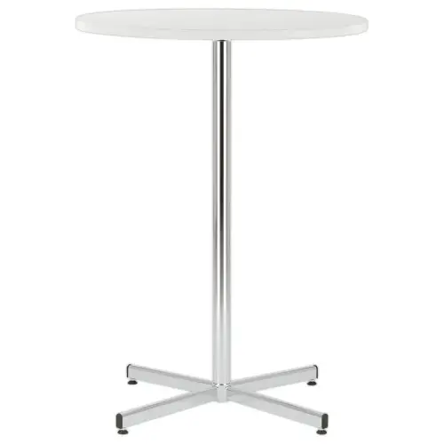 Table Cruzo H1100 Chromée mélaminé blanc ø 600 x 25 mm montée