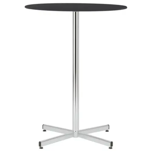 Table Cruzo H1100 Chromée mélaminé noir ø 600 x 25 mm montée