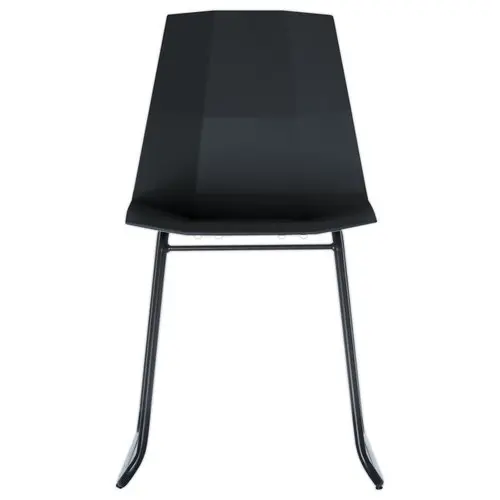2 Chaises cube pieds forme trapèze noirsassise noire montées