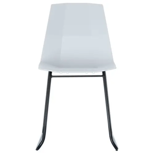 2 Chaises cube pieds trapèze noirs assise blanche