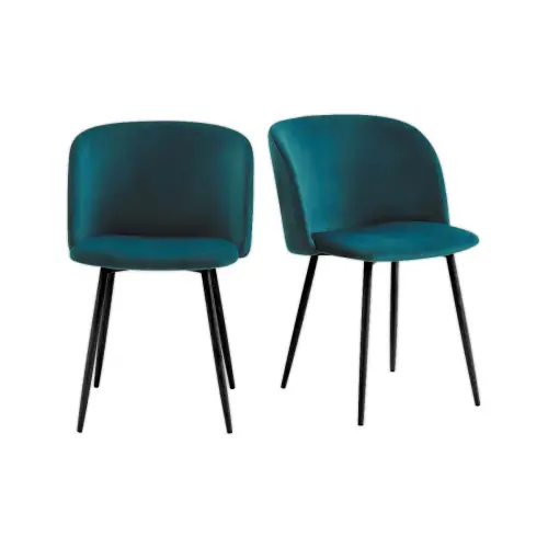 2 Fauteuils Must Pied noir assise bleue montés