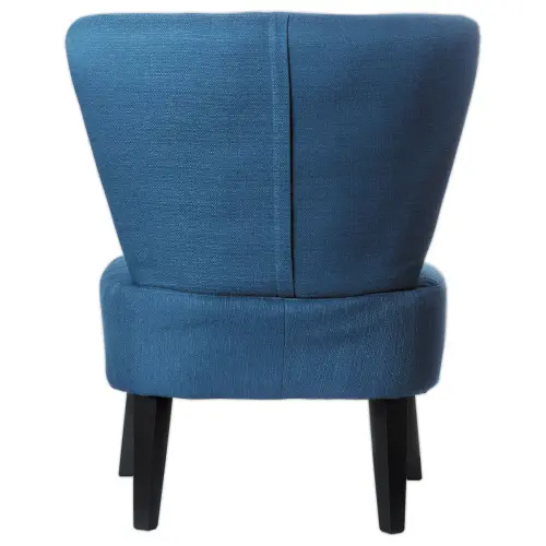 Fauteuil Brighton pieds noirs rev&ecirc;tement bleu mont&eacute; 