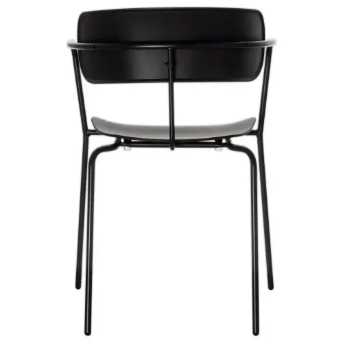 2 Chaises bistro pieds noirs assise noire