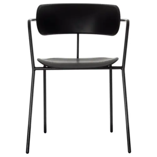 2 Chaises bistro pieds noirs assise noire montées