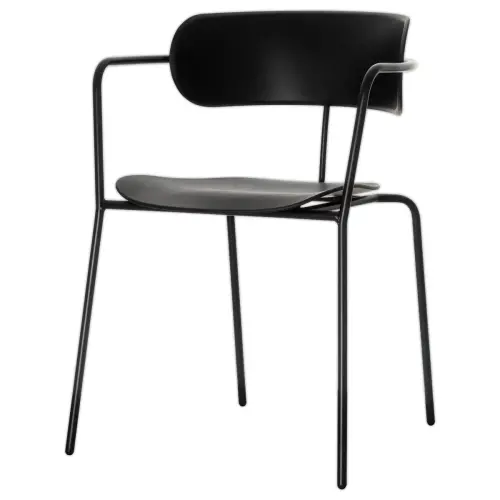 2 Chaises bistro pieds noirs assise noire montées