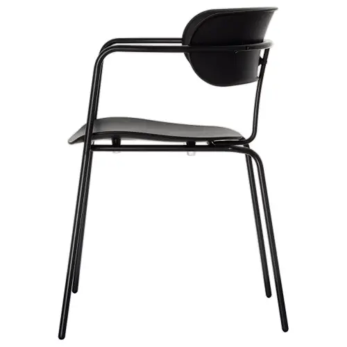 2 Chaises bistro pieds noirs assise noire montées