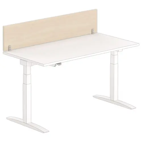 Cloisonnette pour bureau L. 160 acaciaclair/alu