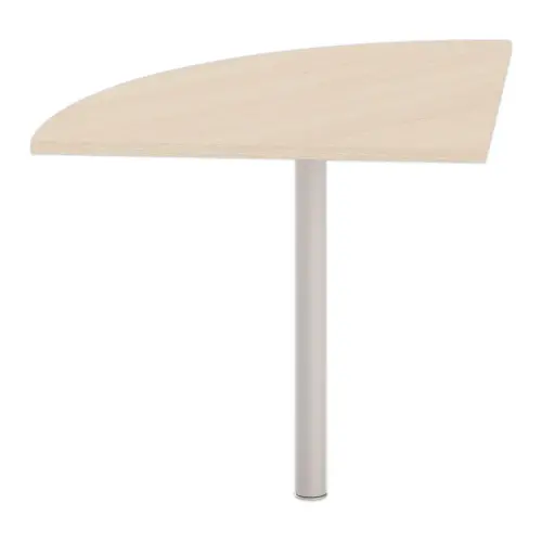 Angle liaison bureau 2 pieds acacia clair/alu 