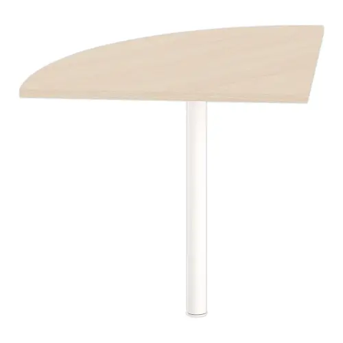 Angle liaison bureau 2 pieds acacia clair/blanc 