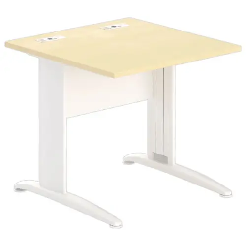 Table 80 x 80 acacia - pieds blanc