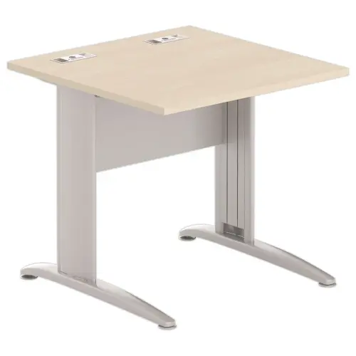 Table 80 x 80 acacia clair - pieds aluminium 
