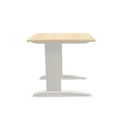 Table 80 x 80 acacia clair - pieds aluminium 