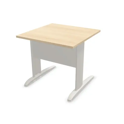 Table 80 x 80 acacia clair - pieds aluminium 