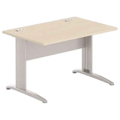 Bureau BUENOS AIRES - Plateau acacia et pieds alu - 120x80 cm - FIDUCIAL OFFICE SOLUTIONS