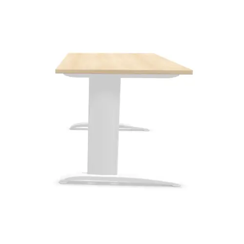 Bureau Buenos Aires - 160 x 80 cm - Plateau acacia clair et pieds blancs - FIDUCIAL OFFICE SOLUTIONS 