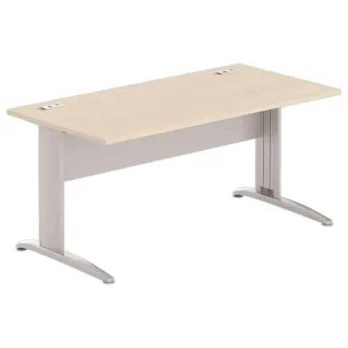 Bureau BUENOS AIRES - 160 x 80 cm - Acacia clair et pieds aluminium - FIDUCIAL OFFICE SOLUTIONS