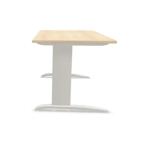 Bureau BUENOS AIRES - 160 x 80 cm - Acacia clair et pieds aluminium - FIDUCIAL OFFICE SOLUTIONS