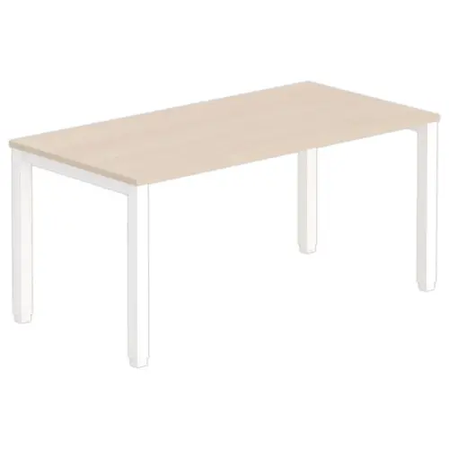 Bureau Bruxelles – 160 x 80 cm – Plateau acacia et pieds blancs - FIDUCIAL